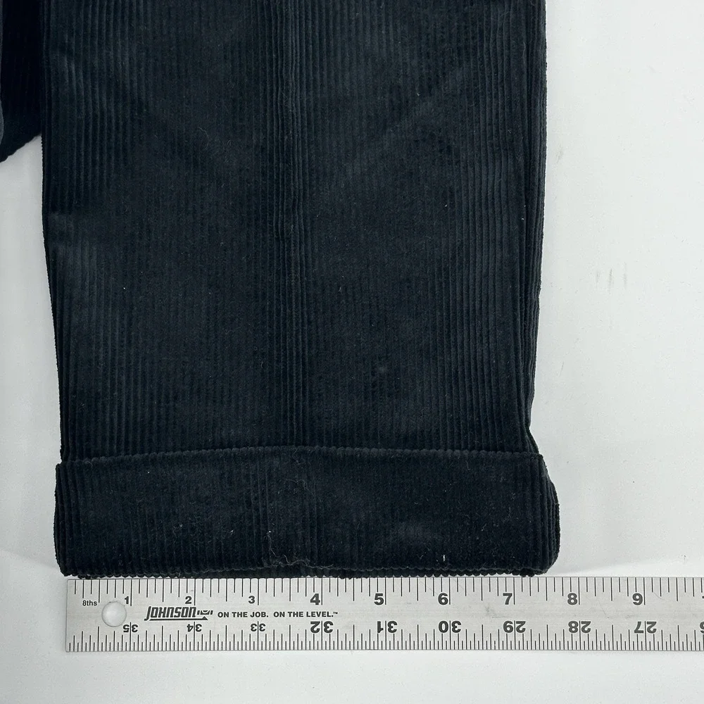 Banana Republic Smithfield Pants Mens 29 Black Corduroy Pleated Cuffed 28X31.5